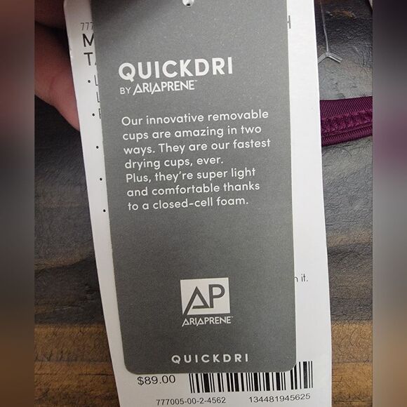 Athleta Marrakesh Side Scrunch Tankini Lycra UPF 50+ Maroon Quickdri 32D/DD - Picture 7 of 8